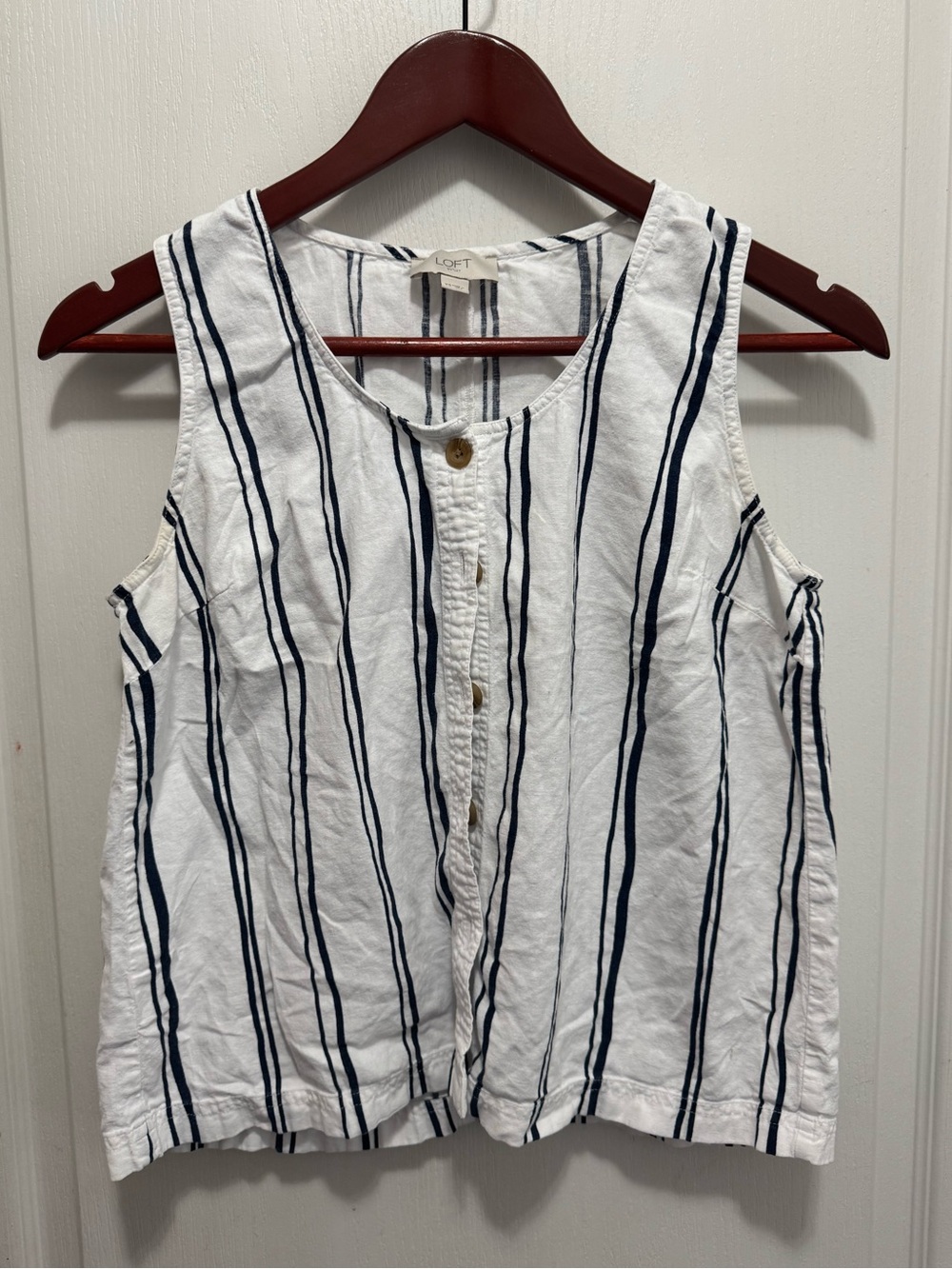 Loft Striped Sleeveless Blouse